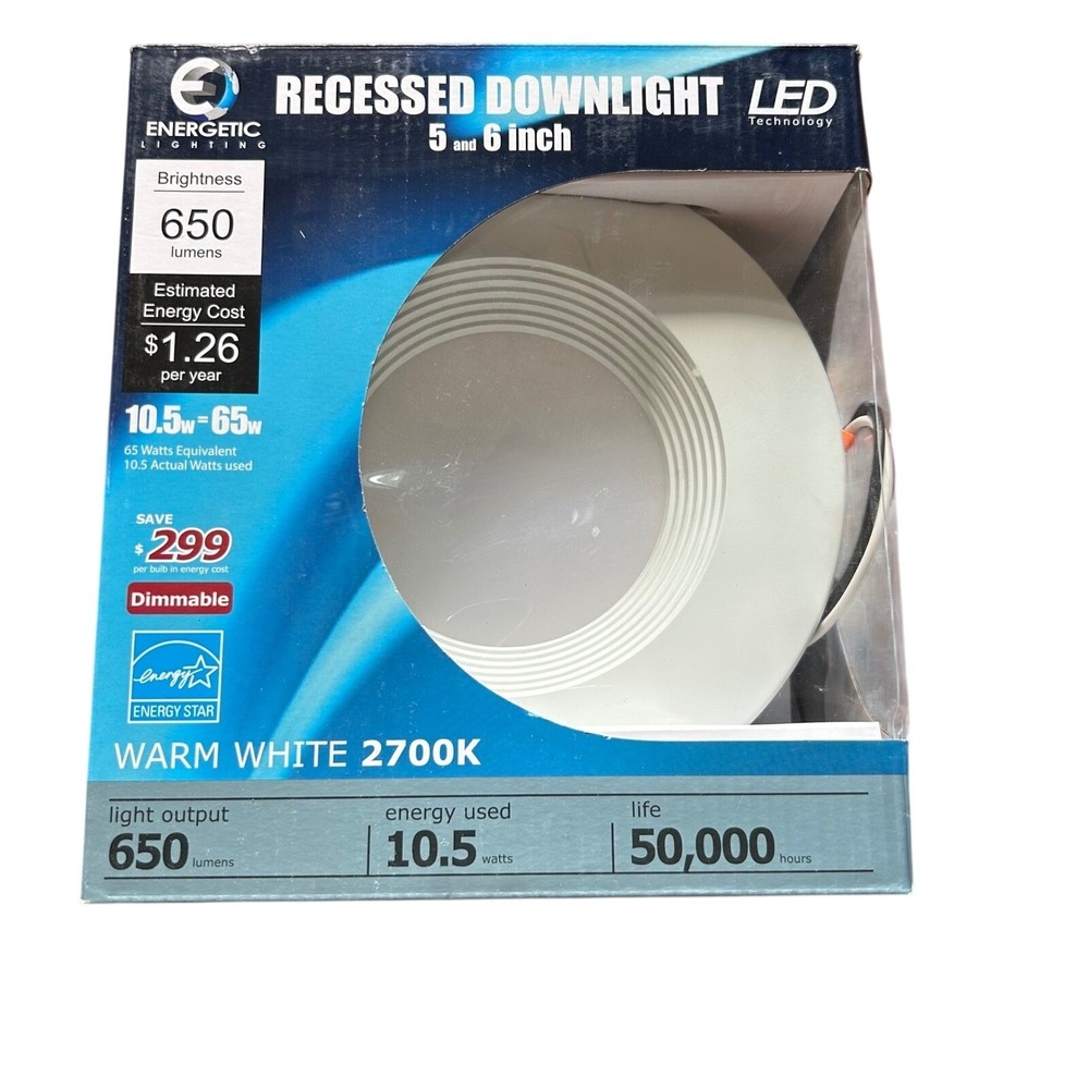 Energetic Recessed Downlight LED White 5 and 6 inch Dimmable 2700K E2DL11D6-827